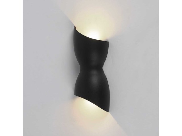 Led wandlamp torsvorm – 2 x 5w – 3500k neutraal wit – zwart – ip54 (sw-159) (x6) - afbeelding 3 van  4