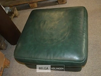 Lederen groene poef 67x67x40cm - afbeelding 2 van  3