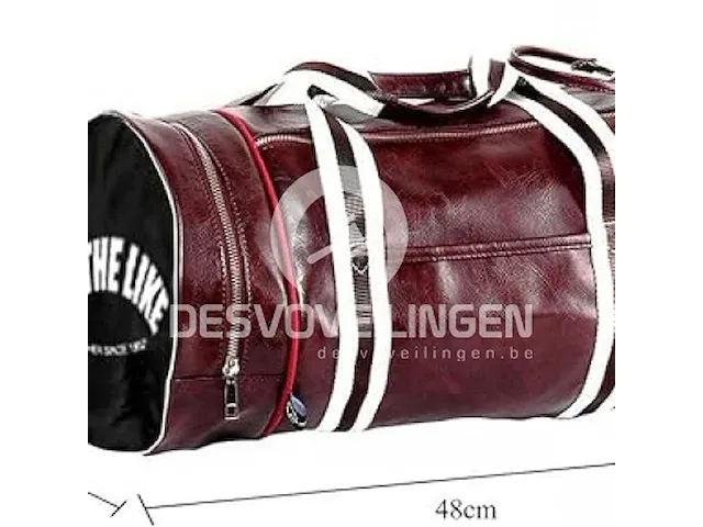 Lederen sporttas rood - afbeelding 1 van  4