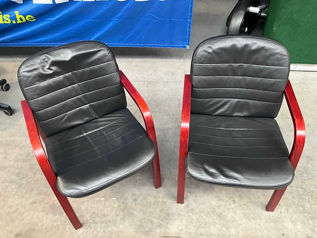 Lederen stoel (2x) - afbeelding 4 van  5