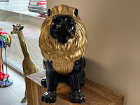 Leeuw zit h70cm zwart/goud - afbeelding 3 van  5