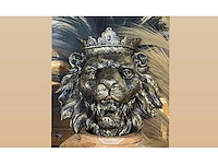 Leeuwenkop h60cm old gold - afbeelding 1 van  1
