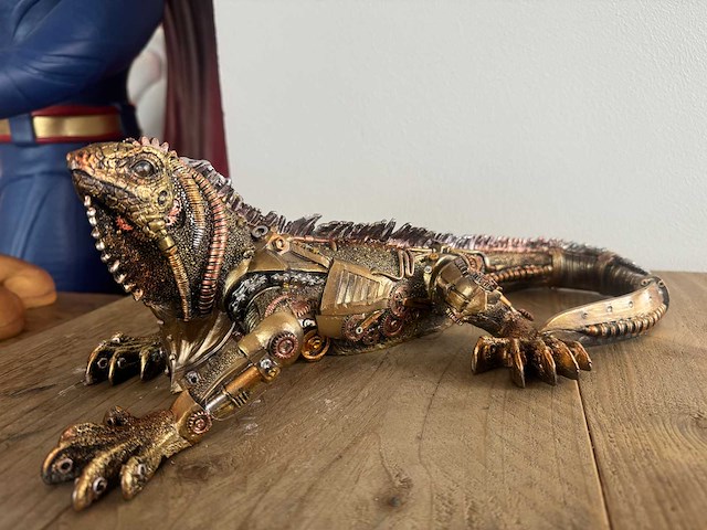 Leguaan steampunk h13cm gold - afbeelding 1 van  3