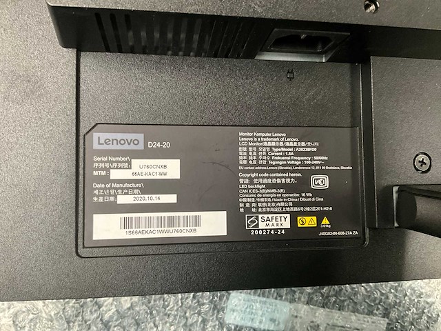 Lenovo lcd monitor komputer (3x) - afbeelding 4 van  9