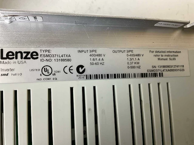 Lenze esmd371l4txa frequentieregelaar (7x) - afbeelding 5 van  10