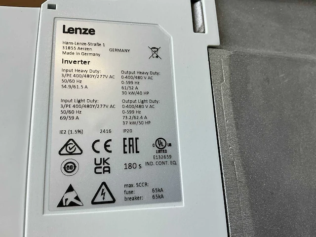 Lenze i550 i55be330f10v10000s frequentieregelaar - afbeelding 4 van  8