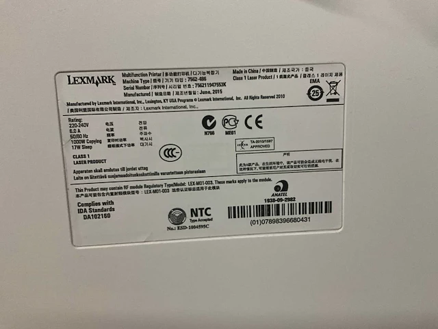 Lexmark xs795de multifunctionele printer (2x) - afbeelding 6 van  14