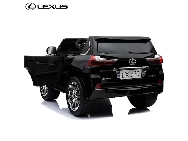Lexus lx570 elektrisc he kinderauto 12v - 2-zits - 1 tot 5 jaar - rubberen banden - zwart (nieuw) - afbeelding 2 van  7
