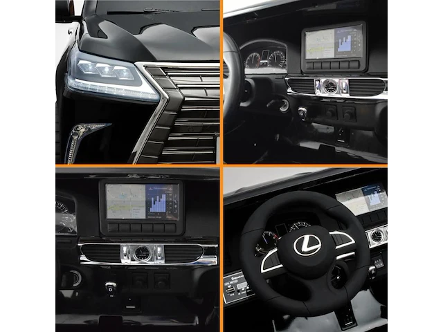 Lexus lx570 elektrisc he kinderauto 12v - 2-zits - 1 tot 5 jaar - rubberen banden - zwart (nieuw) - afbeelding 7 van  7