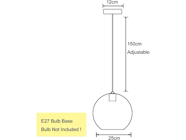 Lfsem gouden glazen bol hanglamp (250 mm) - afbeelding 2 van  4
