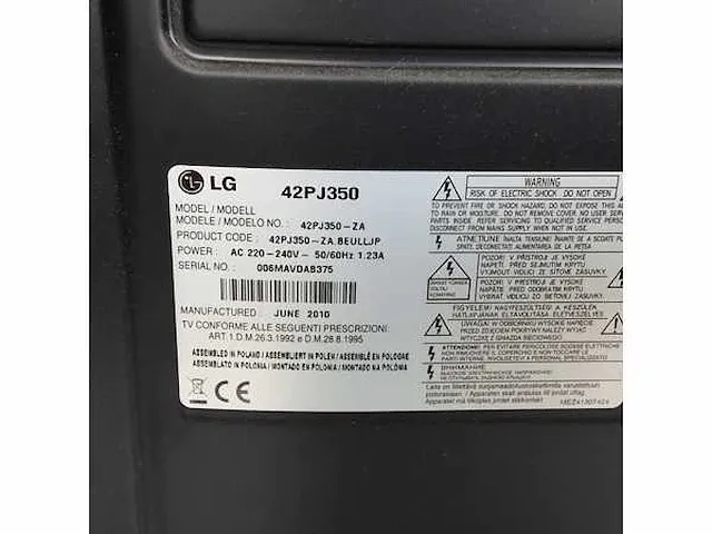 Lg 42jp350 tv - afbeelding 3 van  3