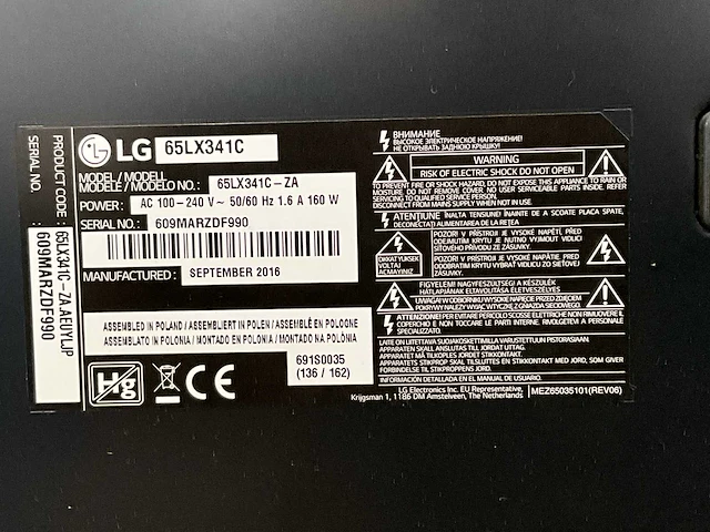 Lg 65lx341c televisie - afbeelding 4 van  5