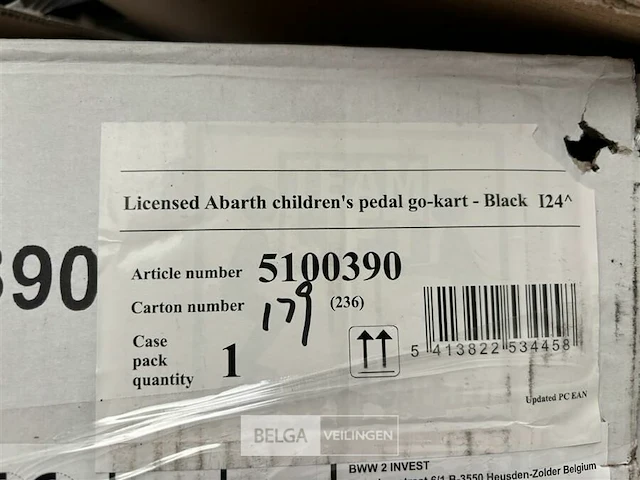 Licensed abarth children's pedal go-kart black - afbeelding 5 van  5