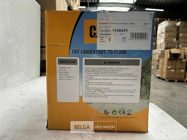 Licensed cat ride on car loader yellow - afbeelding 3 van  3