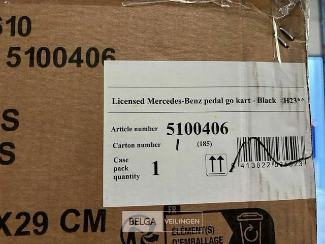 Licensed mercedes-benz pedal go kart - black - afbeelding 4 van  4