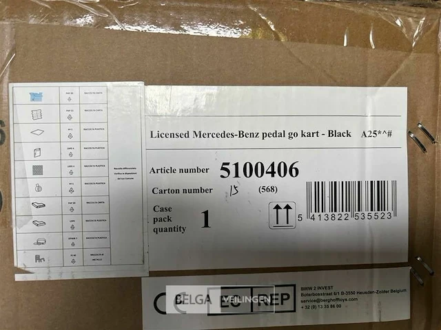 Licensed mercedes-benz pedal go kart - black - afbeelding 3 van  3