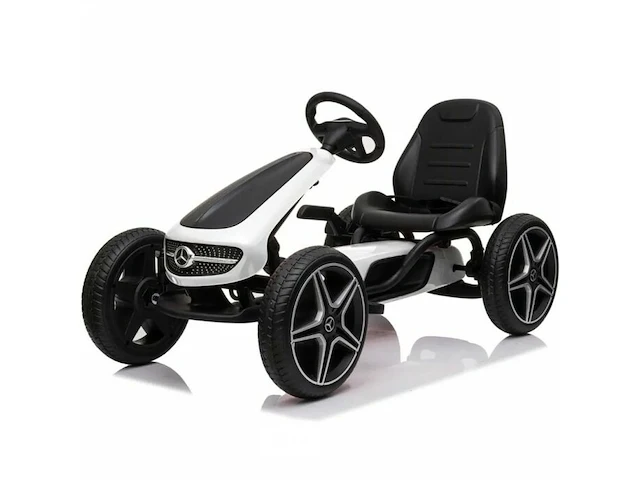 Licensed mercedes-benz pedal go kart - white - afbeelding 1 van  3