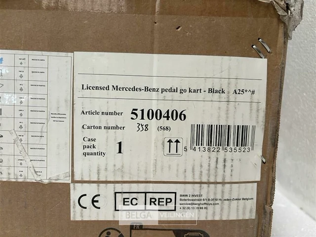 Licensed mercedes-benz pedal go kart black - afbeelding 4 van  4