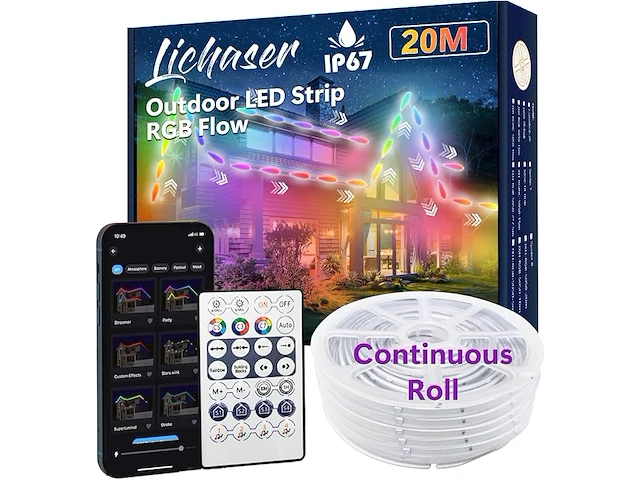 Lichaser rgb+ic 20m led-strip - afbeelding 1 van  4