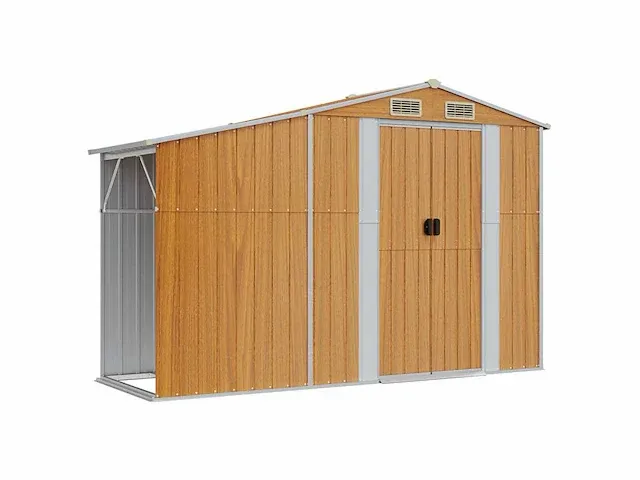 Lichtbruin tuinhuisje 277x192,5x179 cm gegalvaniseerd staal - afbeelding 3 van  12