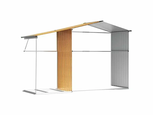 Lichtbruin tuinhuisje 277x192,5x179 cm gegalvaniseerd staal - afbeelding 4 van  12