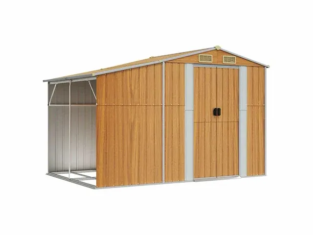 Lichtbruin tuinhuisje 277x192,5x179 cm gegalvaniseerd staal - afbeelding 8 van  12