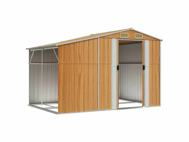 Lichtbruin tuinhuisje 277x192,5x179 cm gegalvaniseerd staal - afbeelding 9 van  12