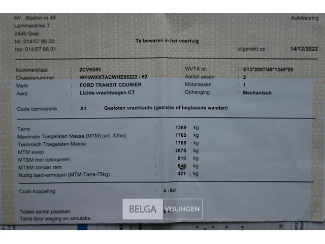 Lichte vracauto ford transis courier - afbeelding 3 van  22