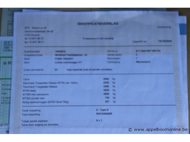 Lichte vrachtwagen ford transit, datum 1ste inschrijving 13/6/2016, chassisnummer wf0exxttgegb86324, km-stand keuring 30/6/25 54,419, euro 5b, kenteken + gelijkvormigheidsattest - afbeelding 4 van  13