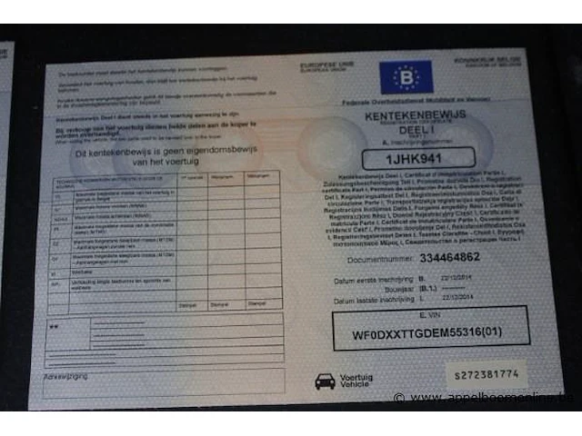 Lichte vrachtwagen ford transit, datum 1ste inschrijving 22/12/2014, chassisnummer wf0dxxttgdem55316, km-stand 39.355 - afbeelding 5 van  17