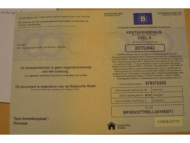 Lichte vrachtwagen ford transit, type fcd, variant bkfb1acx, versie f3fgcsaacafwc, ch.nr. wf0exxttrell34145, bouwjaar 16.02.2021, 4 zomerbanden michelin (sleutel en alle boorddocumenten) (20,23) - afbeelding 27 van  45