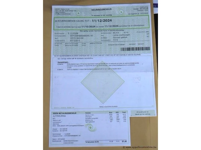 Lichte vrachtwagen iveco daily 35s14n, cng, 2998cm³, 100kw, 1e inschr 07/12/15, zcfc335a6066040, 45820km, co²-uitstoot 247g/km,euro vi,kenteken i+ii,gelijkvormigheidsattest, keuring tot 11/12/24, 2sleutels - afbeelding 4 van  19