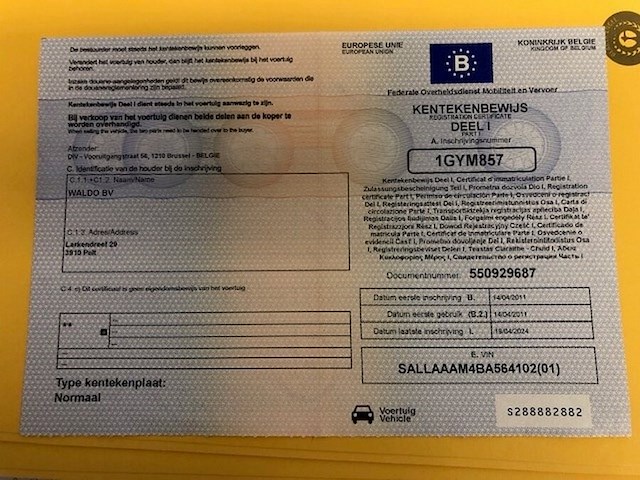 Lichte vrachtwagen landrover discovery 4, type la, variant s4kq2f, versie d7o1, ch.nr. sallaaam4ba564102, bouwjaar 14.04.2011 (sleutel, boorddocumenten: inschrijvingsbewijs deel i en gelijkvormigheidsattest) - afbeelding 24 van  41