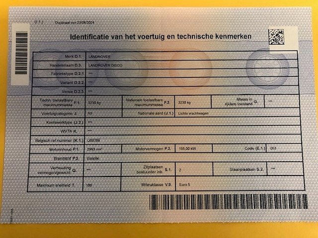 Lichte vrachtwagen landrover discovery 4, type la, variant s4kq2f, versie d7o1, ch.nr. sallaaam4ba564102, bouwjaar 14.04.2011 (sleutel, boorddocumenten: inschrijvingsbewijs deel i en gelijkvormigheidsattest) - afbeelding 25 van  41