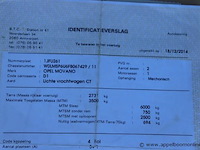 Lichte vrachtwagen opel movano, datum 1ste inschrijving 5/12/2014, chassisnummer w0lmsp6u6fb067429, dubbel cabine, km-stand keuring op 12/24 35,627, euro 5b, diesel, co2 248, kenteken i+ii, gelijkvormigheidssattest - afbeelding 5 van  13