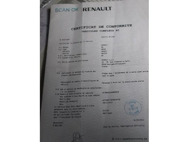 Lichte vrachtwagen renault master, datum 1ste inschrijving 20/5/2013, chassisnummer vf1maf6fc490995018, km-stand 138.288, euro 5, schade rondom carroserie - afbeelding 12 van  12