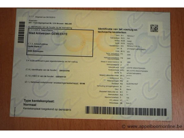 Lichte vrachtwagen renault z.e.oo/kangoo maxi, elektriciteit, 1e inschr 17/1/12,vf1fw0ztc46742249, 36040km, euro5, kenteken i+ii,gelijkvormigheidsattest,keuring tot 21/8/25,1sleutel - afbeelding 5 van  19