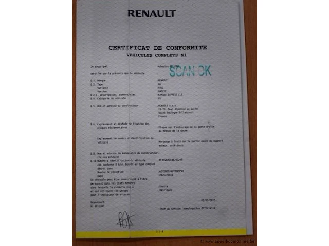 Lichte vrachtwagen renault z.e.oo/kangoo maxi, elektriciteit, 1e inschr 17/1/12,vf1fw0ztc46742249, 36040km, euro5, kenteken i+ii,gelijkvormigheidsattest,keuring tot 21/8/25,1sleutel - afbeelding 7 van  19