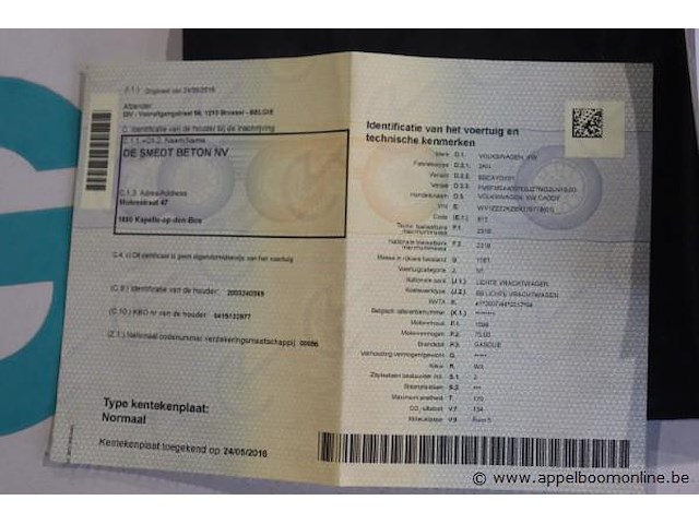 Lichte vrachtwagen volkswagen caddy, datum 1ste inschrijving 18/03/2011, chassisnummer wv1zzz2kzbx276778, km-stand, euro 5, diesel - afbeelding 9 van  10