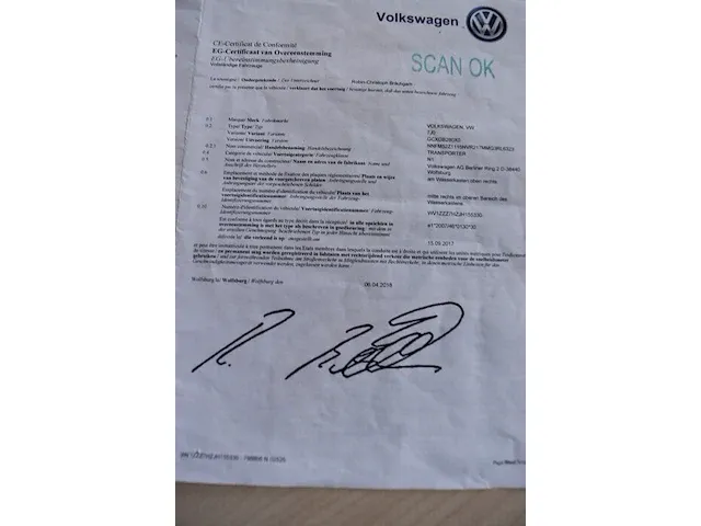 Lichte vrachtwagen volkswagen transporter, type 7j0, variant gcxgb280x0, versie nnfm52z1116nvr217mmg3rl6323, ch.nr. wv1zzz7hzjh155330, bj. 19.06.2018 (sleutel en alle boorddocumenten) - afbeelding 22 van  38