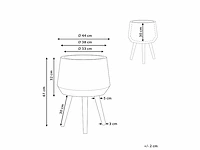 Lichtgrijze bloempot met houten poten 33 cm - afbeelding 2 van  7