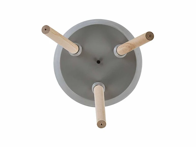 Lichtgrijze bloempot met houten poten 33 cm - afbeelding 5 van  7