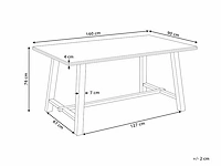 Lichthouten eettafel 160 x 90 cm - afbeelding 6 van  6