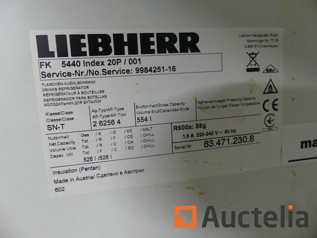 Liebherr fk 5440 index 20p/001 verticale diepvriezer - afbeelding 6 van  6