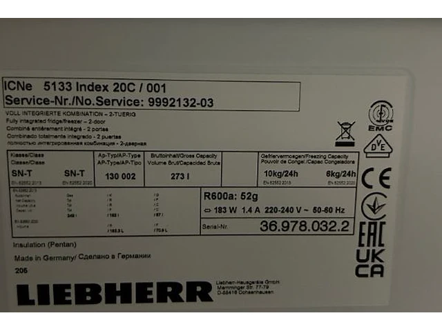 Liebherr koelvriescombinatie - afbeelding 7 van  9