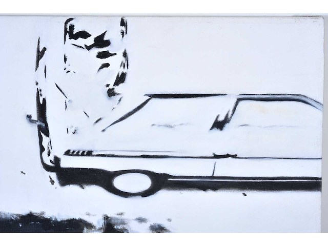 Liesbeth sevenhuijsen - bovenaanzicht old timer cars - olie op doek - afbeelding 5 van  8