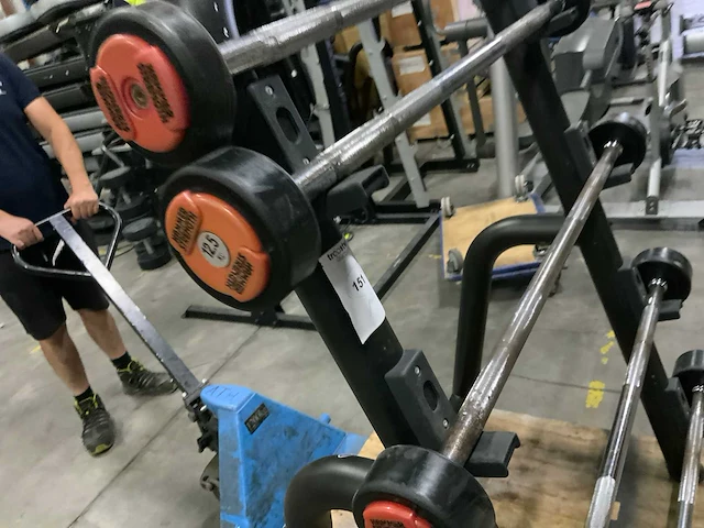Life fitness hammer barbells met rek krachtstation - afbeelding 5 van  5