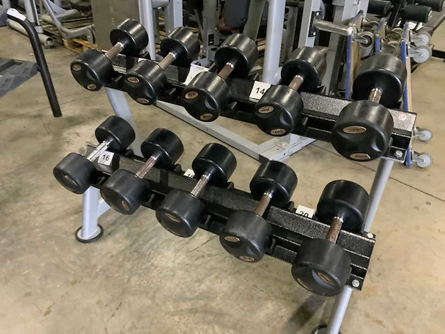 Life maxx dumbbell set 2 oplopend 12kg t/m 20kg krachtstation - afbeelding 2 van  7
