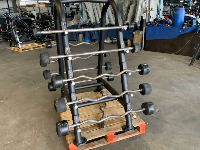 Lifemaxx barbells met rek 8x stuks krachtstation - afbeelding 3 van  7