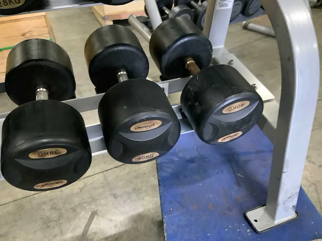 Lifemaxx dumbbell set 22kg t/m 40kg krachtstation - afbeelding 2 van  10